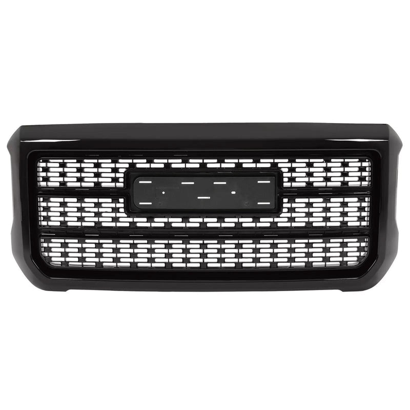 DURAFORCE Front Bumper Upper Grille Gloss Black W/Snap For GMC Sierra 2500HD 3500HD 15-19