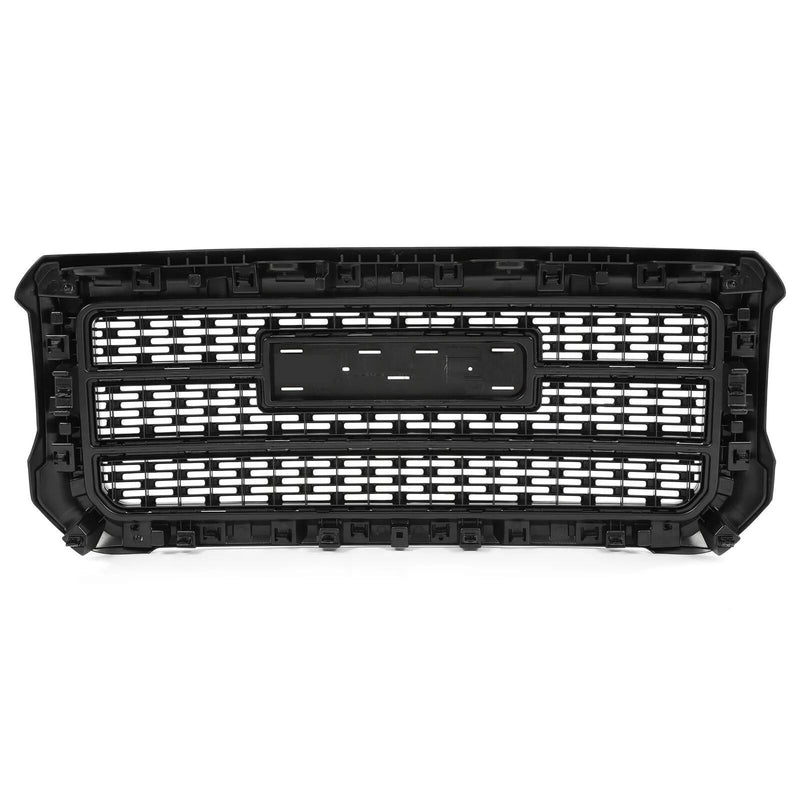 DURAFORCE Front Bumper Upper Grille Gloss Black W/Snap For GMC Sierra 2500HD 3500HD 15-19