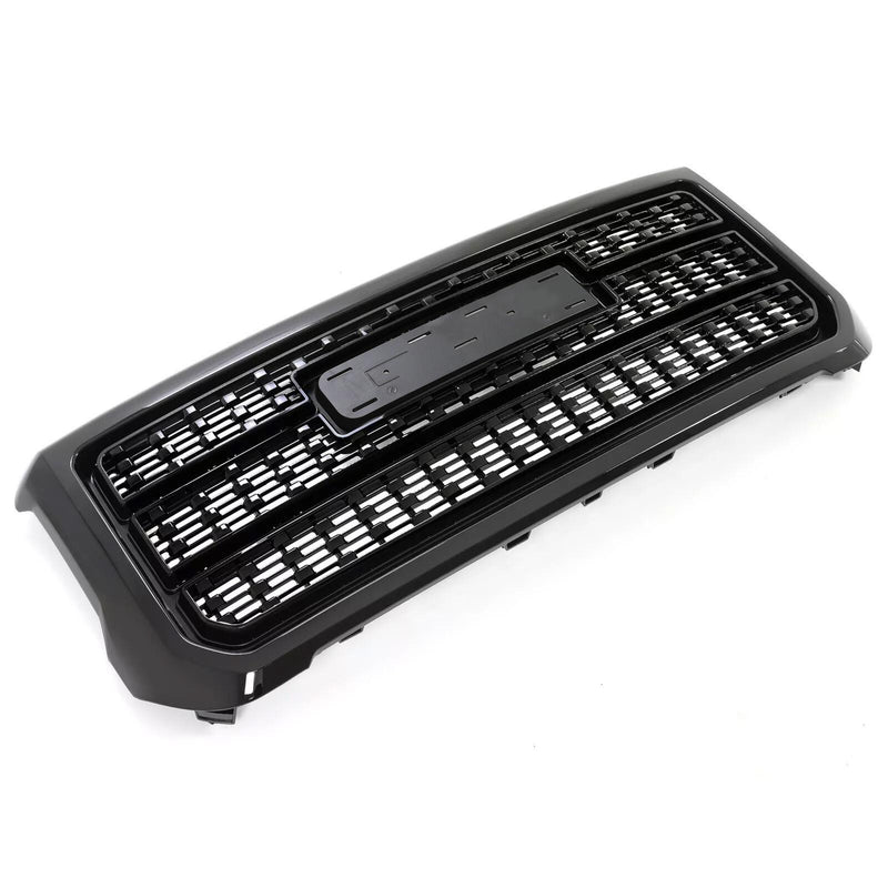 DURAFORCE Front Bumper Upper Grille Gloss Black W/Snap For GMC Sierra 2500HD 3500HD 15-19