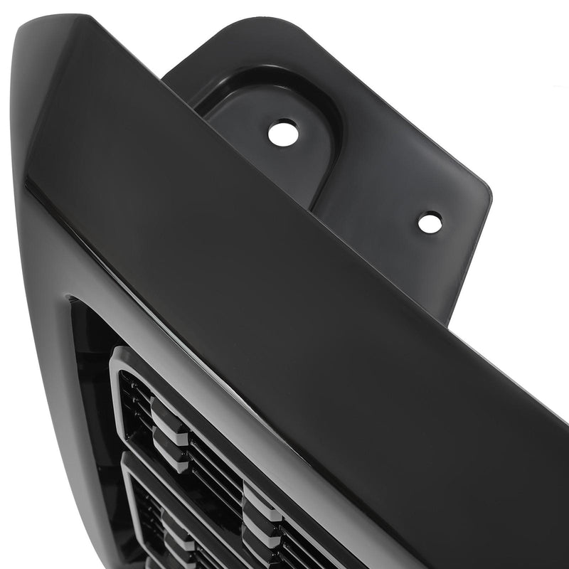 DURAFORCE Front Bumper Upper Grille Gloss Black W/Snap For GMC Sierra 2500HD 3500HD 15-19