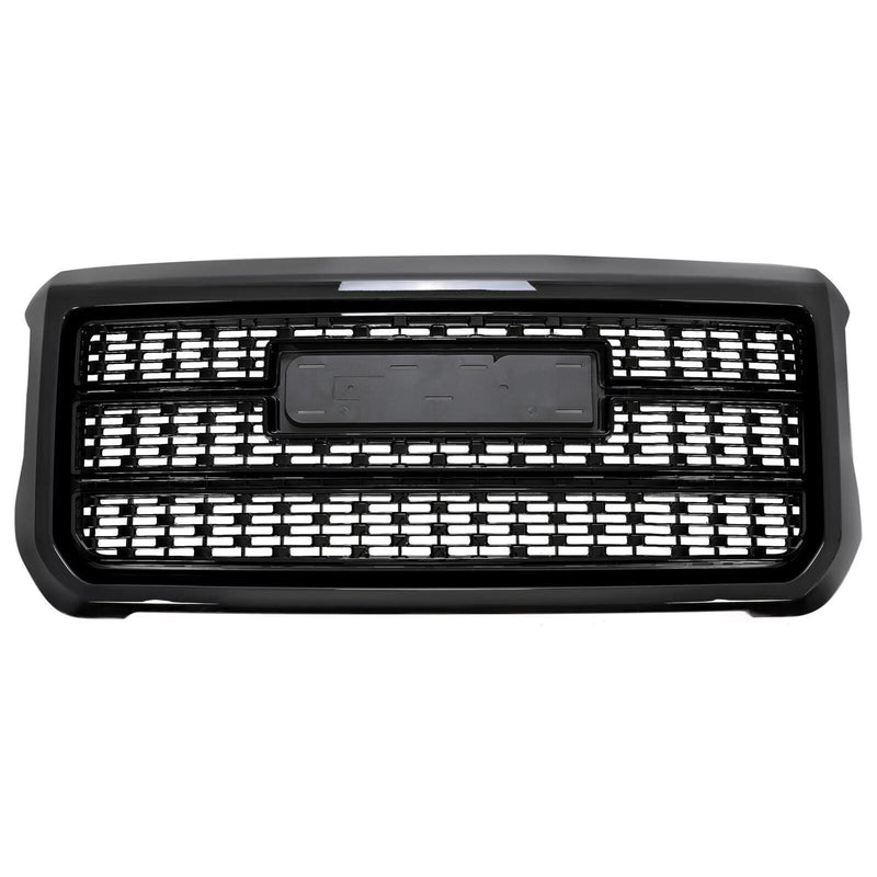 DURAFORCE Front Bumper Upper Grille Gloss Black W/Snap For GMC Sierra 2500HD 3500HD 15-19