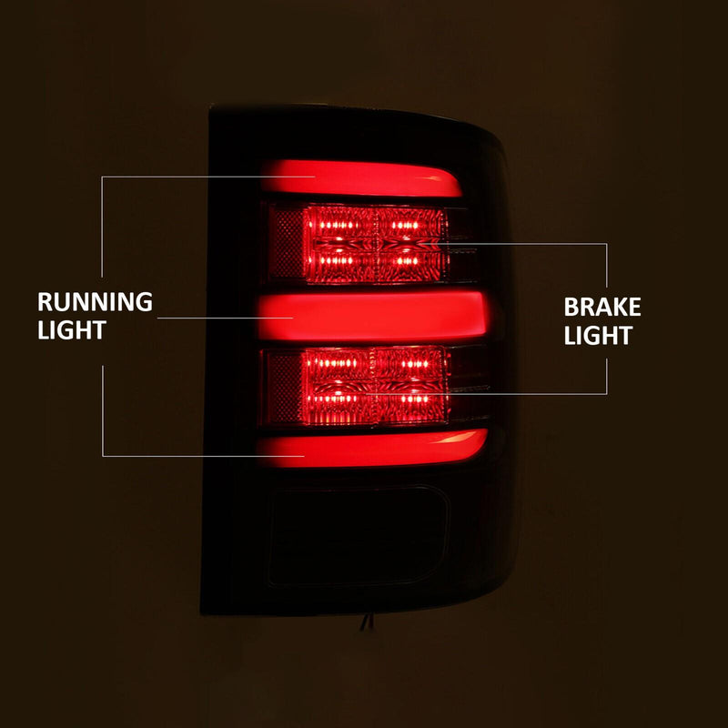 DURAFORCE For 2009-2018 Dodge Ram 1500 2500 3500 Full LED Tail Lights Rear Lamp Clear Lens