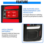 DURAFORCE For 2009-2018 Dodge Ram 1500 2500 3500 Full LED Tail Lights Rear Lamp Clear Lens