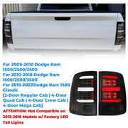 DURAFORCE For 2009-2018 Dodge Ram 1500 2500 3500 Full LED Tail Lights Rear Lamp Clear Lens