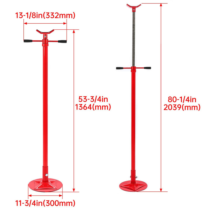 DURAFORCE Steel Under Hoist Lift Jack 1000lbs Car Support adjustable Jack Stand Red