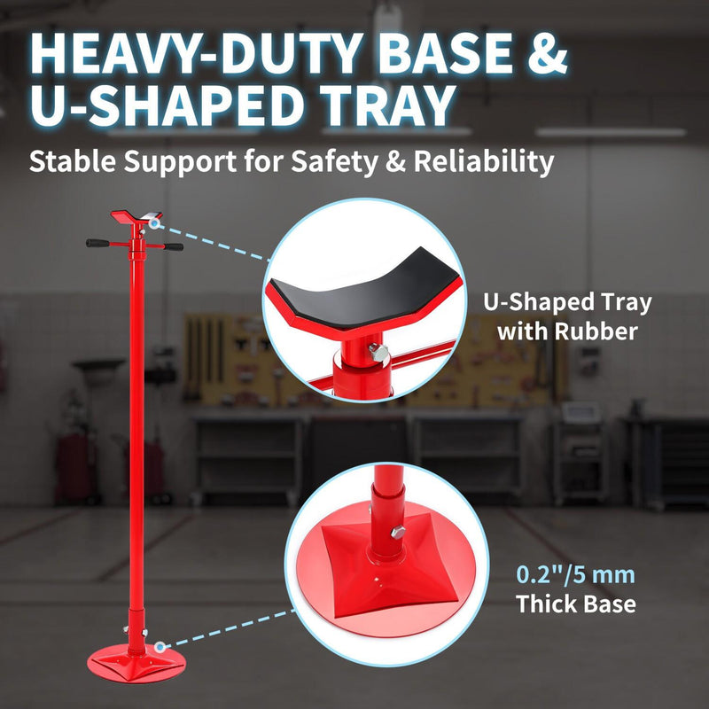 DURAFORCE Steel Under Hoist Lift Jack 1000lbs Car Support adjustable Jack Stand Red