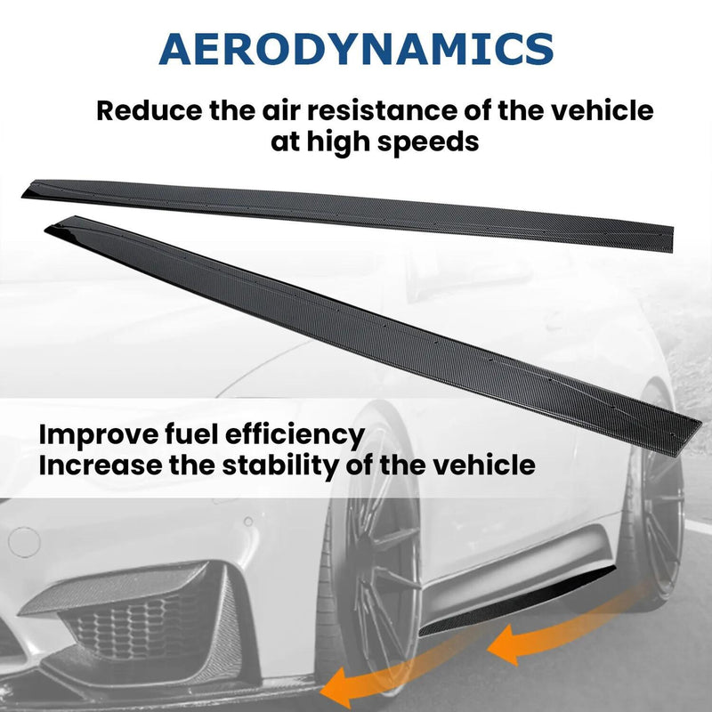 DURAFORCE For BMW F82 F83 M4 2015-2020 Carbon Fiber Color Side Skirts Panel Extension