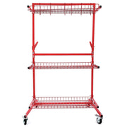 DURAFORCE 3-SHELF PARTS CART MOBILE AUTOBODY PARTS STORAGE RACKPARTS AUTO PAINT ADJUSTABLE