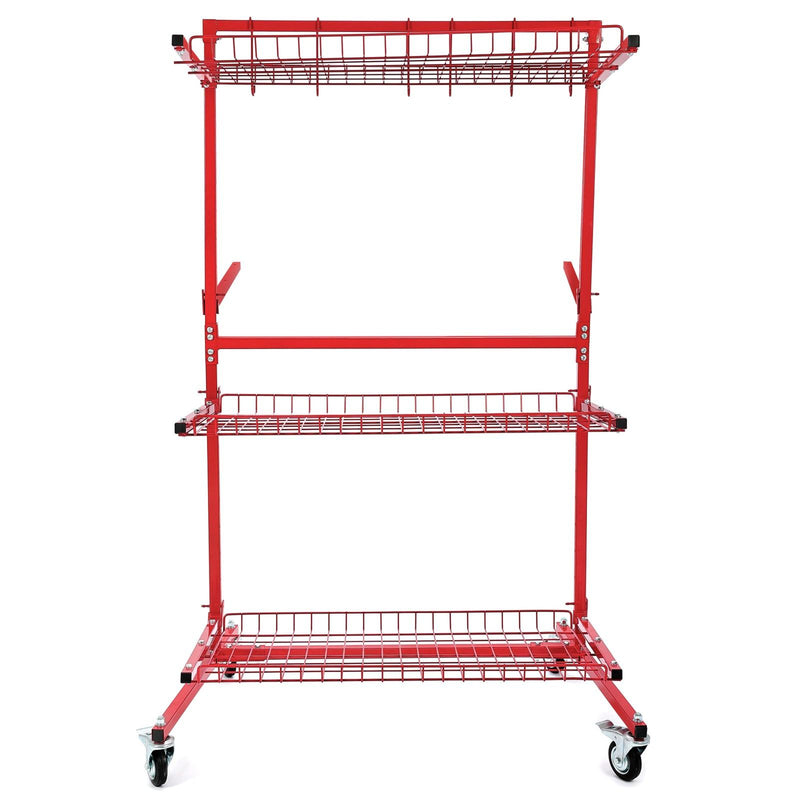 DURAFORCE 3-SHELF PARTS CART MOBILE AUTOBODY PARTS STORAGE RACKPARTS AUTO PAINT ADJUSTABLE