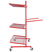 DURAFORCE 3-SHELF PARTS CART MOBILE AUTOBODY PARTS STORAGE RACKPARTS AUTO PAINT ADJUSTABLE