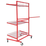 DURAFORCE 3-SHELF PARTS CART MOBILE AUTOBODY PARTS STORAGE RACKPARTS AUTO PAINT ADJUSTABLE