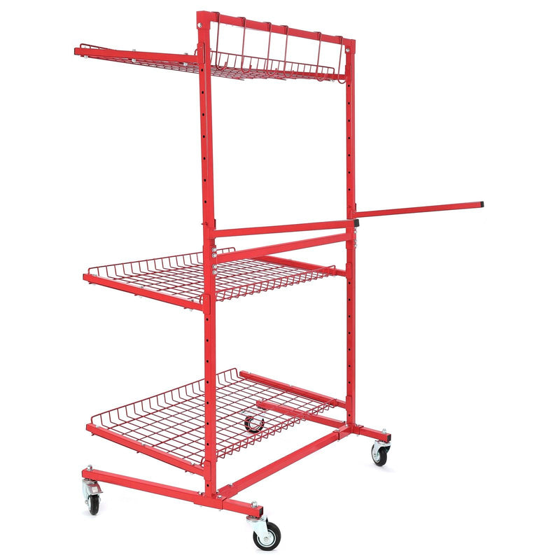 DURAFORCE 3-SHELF PARTS CART MOBILE AUTOBODY PARTS STORAGE RACKPARTS AUTO PAINT ADJUSTABLE