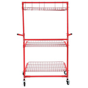DURAFORCE 3-SHELF PARTS CART MOBILE AUTOBODY PARTS STORAGE RACKPARTS AUTO PAINT ADJUSTABLE
