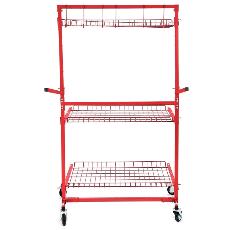 DURAFORCE 3-SHELF PARTS CART MOBILE AUTOBODY PARTS STORAGE RACKPARTS AUTO PAINT ADJUSTABLE