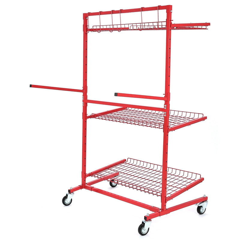 DURAFORCE 3-SHELF PARTS CART MOBILE AUTOBODY PARTS STORAGE RACKPARTS AUTO PAINT ADJUSTABLE