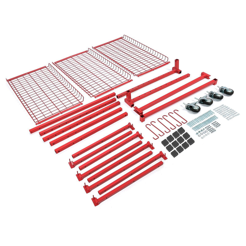 DURAFORCE 3-SHELF PARTS CART MOBILE AUTOBODY PARTS STORAGE RACKPARTS AUTO PAINT ADJUSTABLE