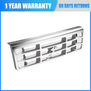 DURAFORCE Chrome Front Bumper Grille For 1992-1996 Ford F-150 1992-1997 Ford F-250 F-350