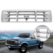 DURAFORCE Chrome Front Bumper Grille For 1992-1996 Ford F-150 1992-1997 Ford F-250 F-350