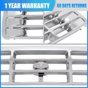 DURAFORCE Chrome Front Bumper Grille For 1992-1996 Ford F-150 1992-1997 Ford F-250 F-350