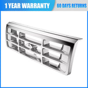 DURAFORCE Chrome Front Bumper Grille For 1992-1996 Ford F-150 1992-1997 Ford F-250 F-350