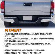 DURAFORCE Bumper End Caps For Toyota Tacoma 2016-2023 Set of 2 Rear LH and RH Chrome
