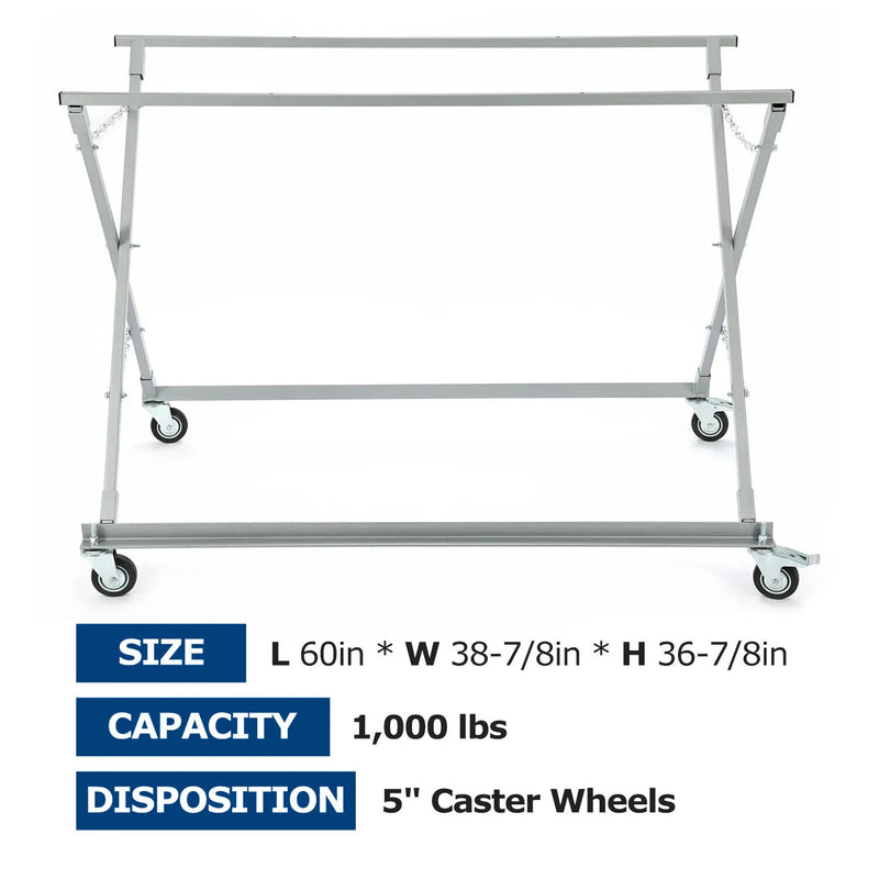 DURAFORCE 1000lb Folding Bed Roller Truck Bed Cart Pickup Bed Dolly Auto Repair