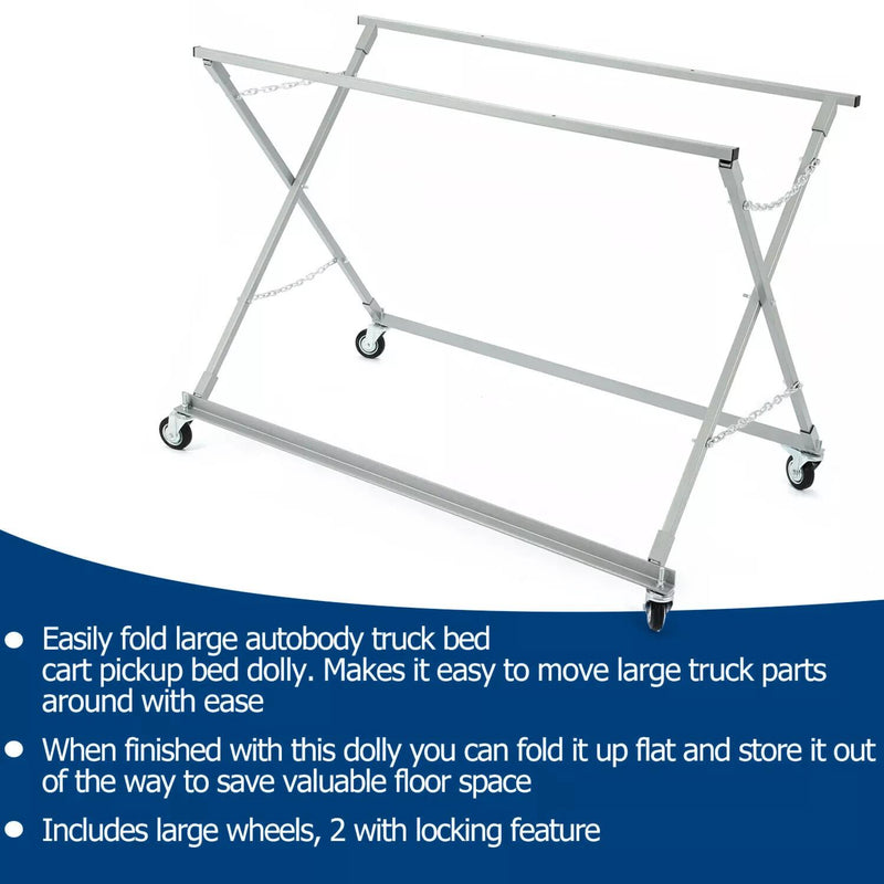 DURAFORCE 1000lb Folding Bed Roller Truck Bed Cart Pickup Bed Dolly Auto Repair