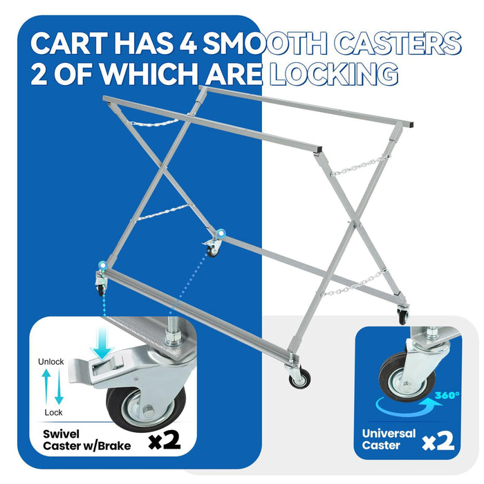 DURAFORCE 1000lb Folding Bed Roller Truck Bed Cart Pickup Bed Dolly Auto Repair