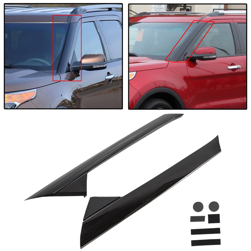 DURAFORCE For Ford Explorer 2011-2019 Windshield Outer Trim Pillar Molding Left Right Kit