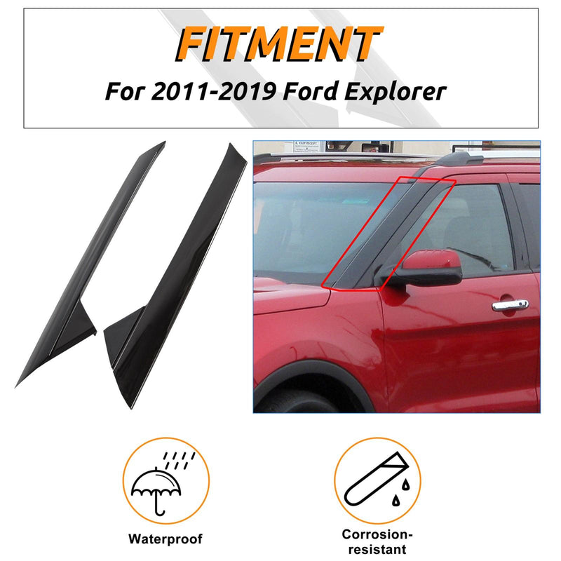DURAFORCE For Ford Explorer 2011-2019 Windshield Outer Trim Pillar Molding Left Right Kit