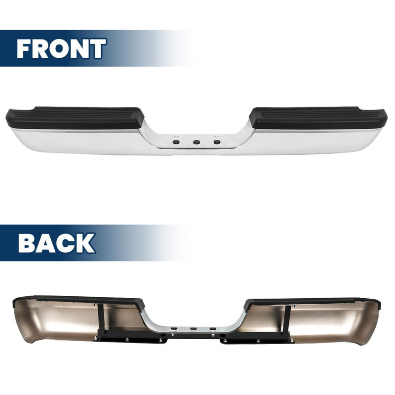 DURAFORCE Chrome For Dodge RAM 1500/2500/3500 Pickup Steel Rear Bumper Assembly 1994-2002