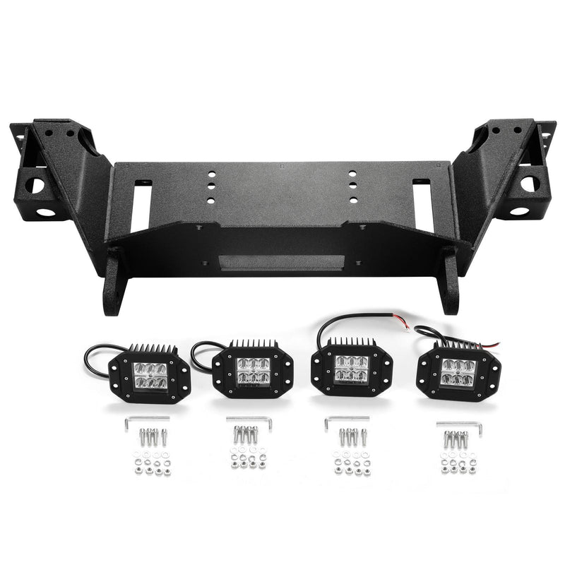 DURAFORCE Front Bumper Winch Ready w/D Rings & Lights For Toyota Tundra 2007-2013