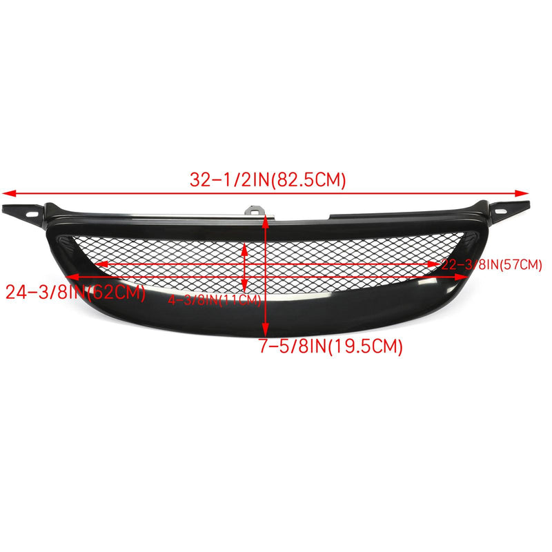 DURAFORCE GLOSS BLACK BUMPER GRILL MESH GRILLE FOR TOYOTA COROLLA 2003-2007 2004 2005 2006