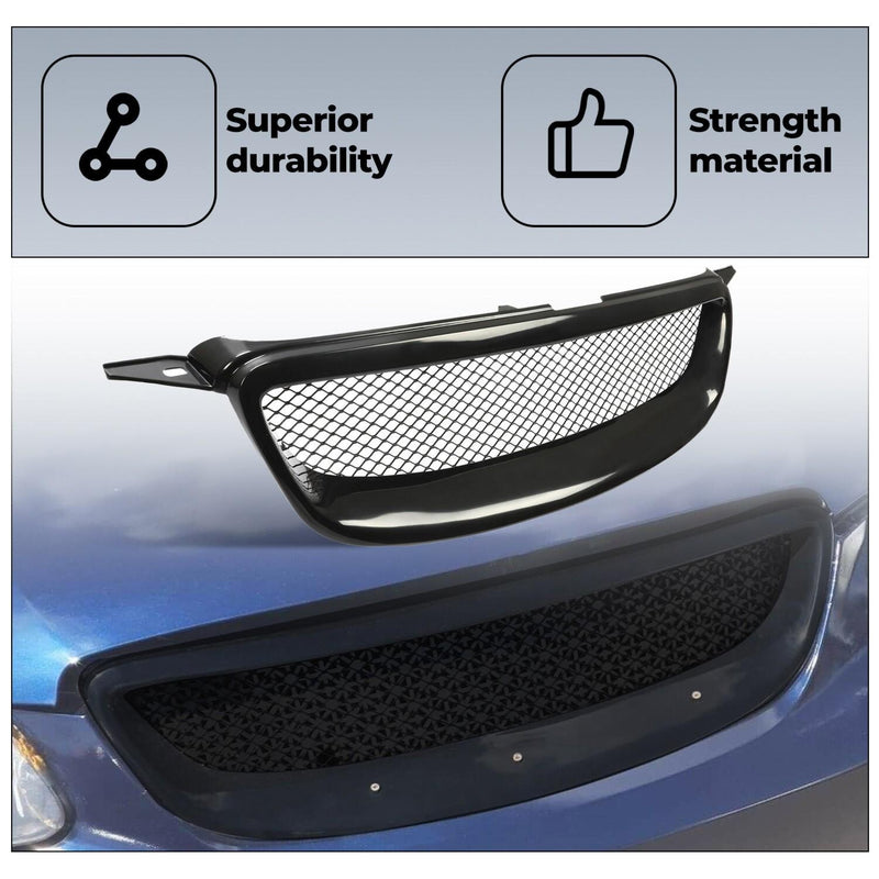 DURAFORCE GLOSS BLACK BUMPER GRILL MESH GRILLE FOR TOYOTA COROLLA 2003-2007 2004 2005 2006