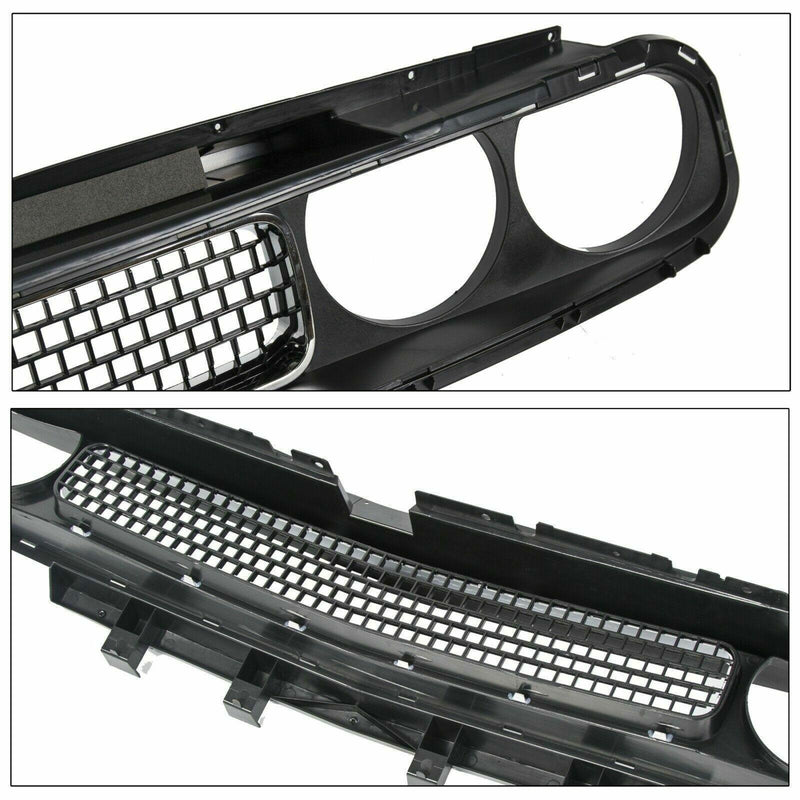 DURAFORCE Fit For Dodge Challenger 2008-2014 Front Bumper Upper Grille Grill Trim Molding