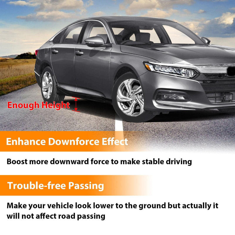 DURAFORCE For Honda Accord 4 Door 2018 19 20 2022 Add-on Side Skirts Extensions JDM Style