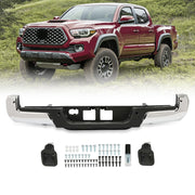 DURAFORCE Chrome Rear Step Bumper For Toyota Tacoma 2016-2023 With Parking Aid Sensor Hole