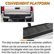 DURAFORCE Chrome Rear Step Bumper For Toyota Tacoma 2016-2023 With Parking Aid Sensor Hole