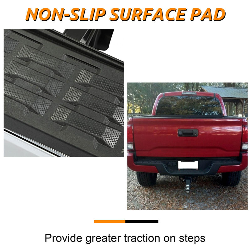 DURAFORCE Chrome Rear Step Bumper For Toyota Tacoma 2016-2023 With Parking Aid Sensor Hole