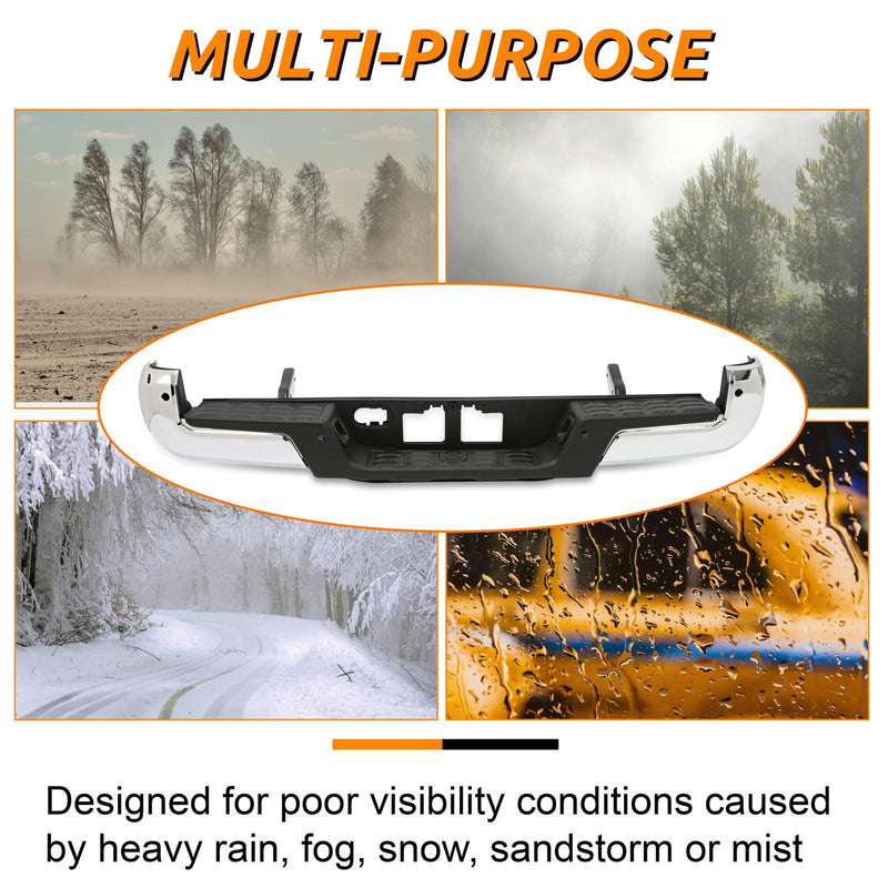 DURAFORCE Chrome Rear Step Bumper For Toyota Tacoma 2016-2023 With Parking Aid Sensor Hole