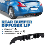 DURAFORCE For Nissan 370Z 2009-2020 Matte Black Rear Bumper Lip Lower Valance Diffuser ABS