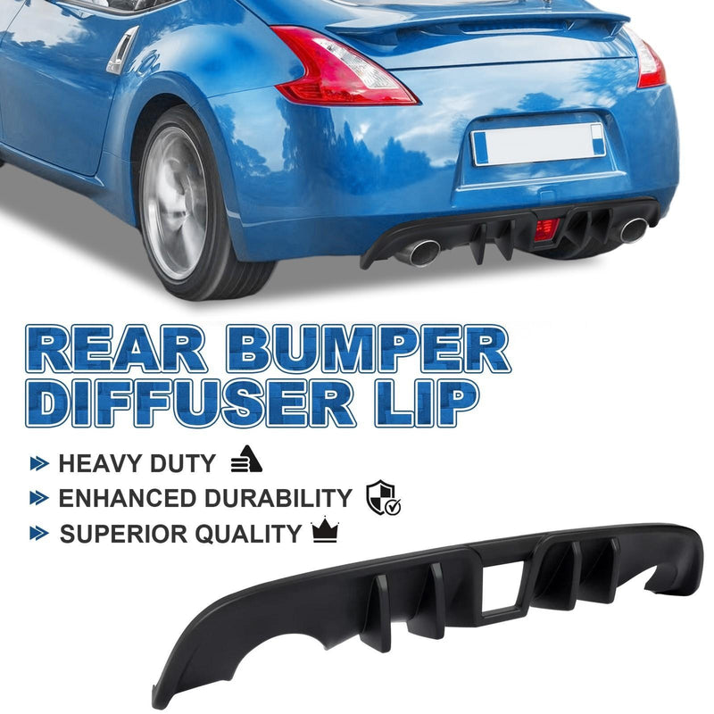 DURAFORCE For Nissan 370Z 2009-2020 Matte Black Rear Bumper Lip Lower Valance Diffuser ABS