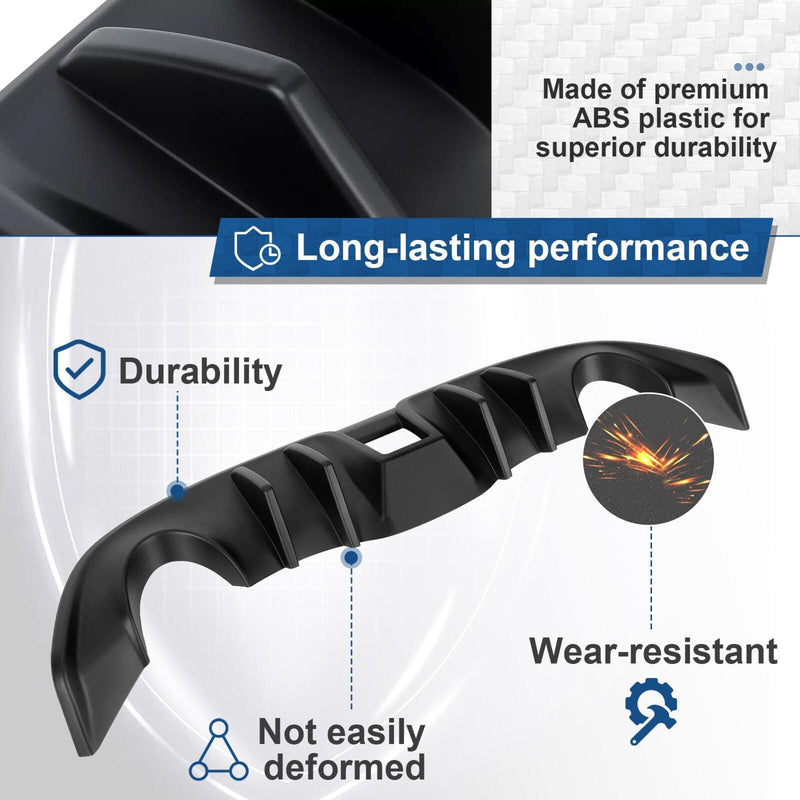 DURAFORCE For Nissan 370Z 2009-2020 Matte Black Rear Bumper Lip Lower Valance Diffuser ABS