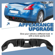 DURAFORCE For Nissan 370Z 2009-2020 Matte Black Rear Bumper Lip Lower Valance Diffuser ABS