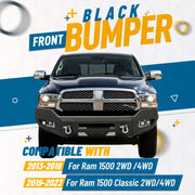 DURAFORCE For Ram 2/4WD 1500 Classic 13-2023 20 Heavy Duty Front Bumper W/D-Ring Fog Light