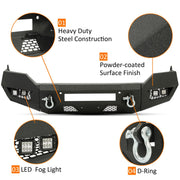 DURAFORCE For Ram 2/4WD 1500 Classic 13-2023 20 Heavy Duty Front Bumper W/D-Ring Fog Light