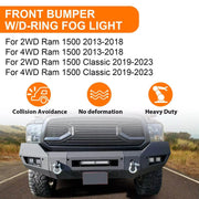 DURAFORCE For Ram 2/4WD 1500 Classic 13-2023 20 Heavy Duty Front Bumper W/D-Ring Fog Light