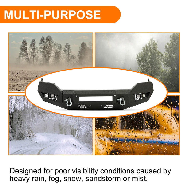 DURAFORCE For Ram 2/4WD 1500 Classic 13-2023 20 Heavy Duty Front Bumper W/D-Ring Fog Light