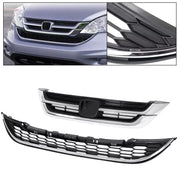DURAFORCE Front Hood Bumper Upper Grill Mesh Grille Chrome For Honda CRV CR-V 2010-2011