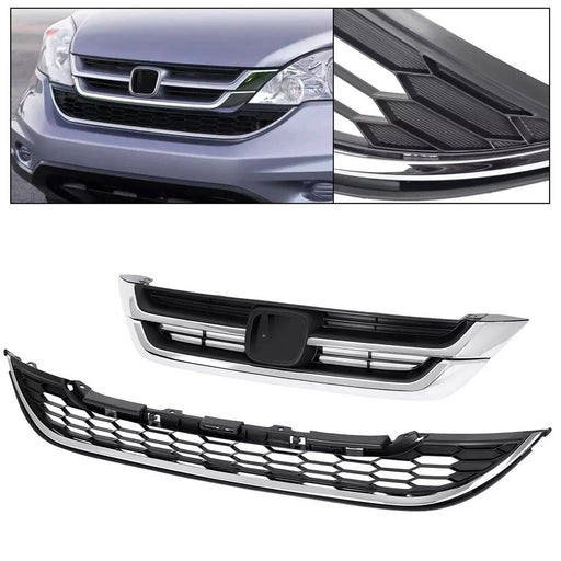 DURAFORCE Front Hood Bumper Upper Grill Mesh Grille Chrome For Honda CRV CR-V 2010-2011